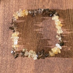 Citrine & Smokey Quartz Crystal Bracelet